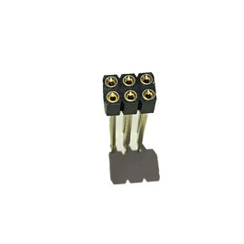 WCON Female Round Pin Header 2.54 pitch dual row H = 3.0 Four Clip ROHS