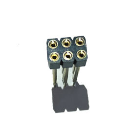 WCON Female Round Pin Header 2.54 pitch dual row H = 3.0 Four Clip ROHS