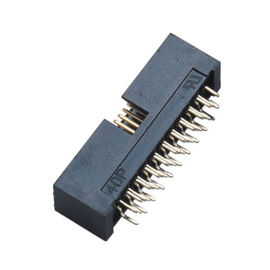 สี่แถว H = 10.5 1.27 * 2.54 มิลลิเมตรตัวเชื่อมต่อหัวกล่อง Pitch ตรง PA9T สีดำ ROHS