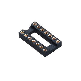 WCON 2.54 มม. ซ็อกเก็ต IC DIP หัวเข็มกลม H = 3.0, L = 7.43 แถวของ Pitch 7.62 black ROHS